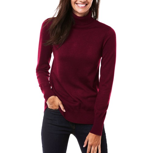 Maglione donna lupetto dolcevita maniche lunghe aderente pullover basic  0638 | eBay