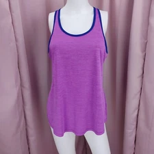 Layer 8 Women's Purple Scoop Neck Racerback Athletic Qwick-Dry Tank Top Large