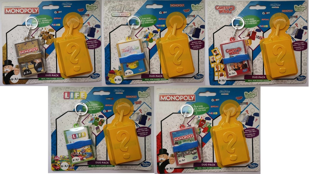 Hasbro Keychain Mini Travel Game Monopoly Game Of Life Trivial
