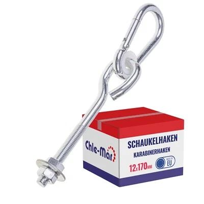 CHLE-MAR Schaukelgelenk Schaukelhaken Schaukel M12 mit Karabiner