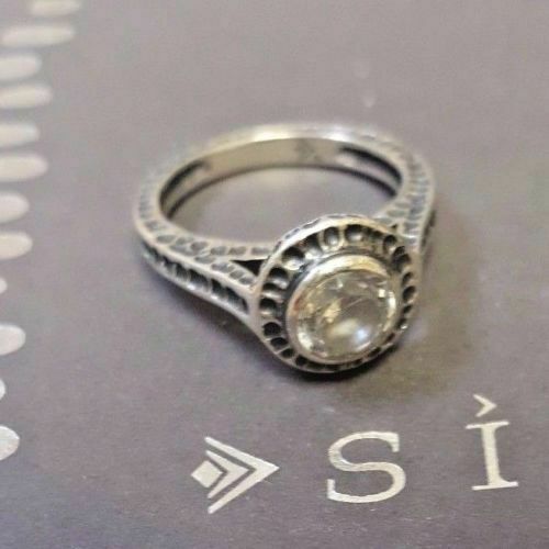 Anello Silpada Argento Sterling 925 Zirconi Martellato Beatitudine Perfetta Misura 9 Cubic R2076 - Foto 1 di 12