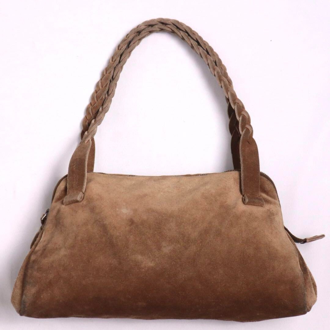 MIU MIU Shoulder Bag Logo Leather Suede Genuine leather