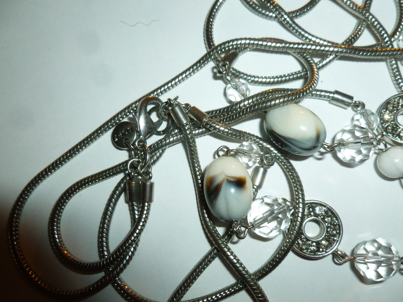 Double Strand Rhinestone Bead Statement Necklace … - image 4