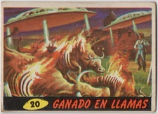 MARTE ATACA MARS ATTACK ARGENTINA SPANISH #20 1966 GUM CARD ALIEN UFO STANI
