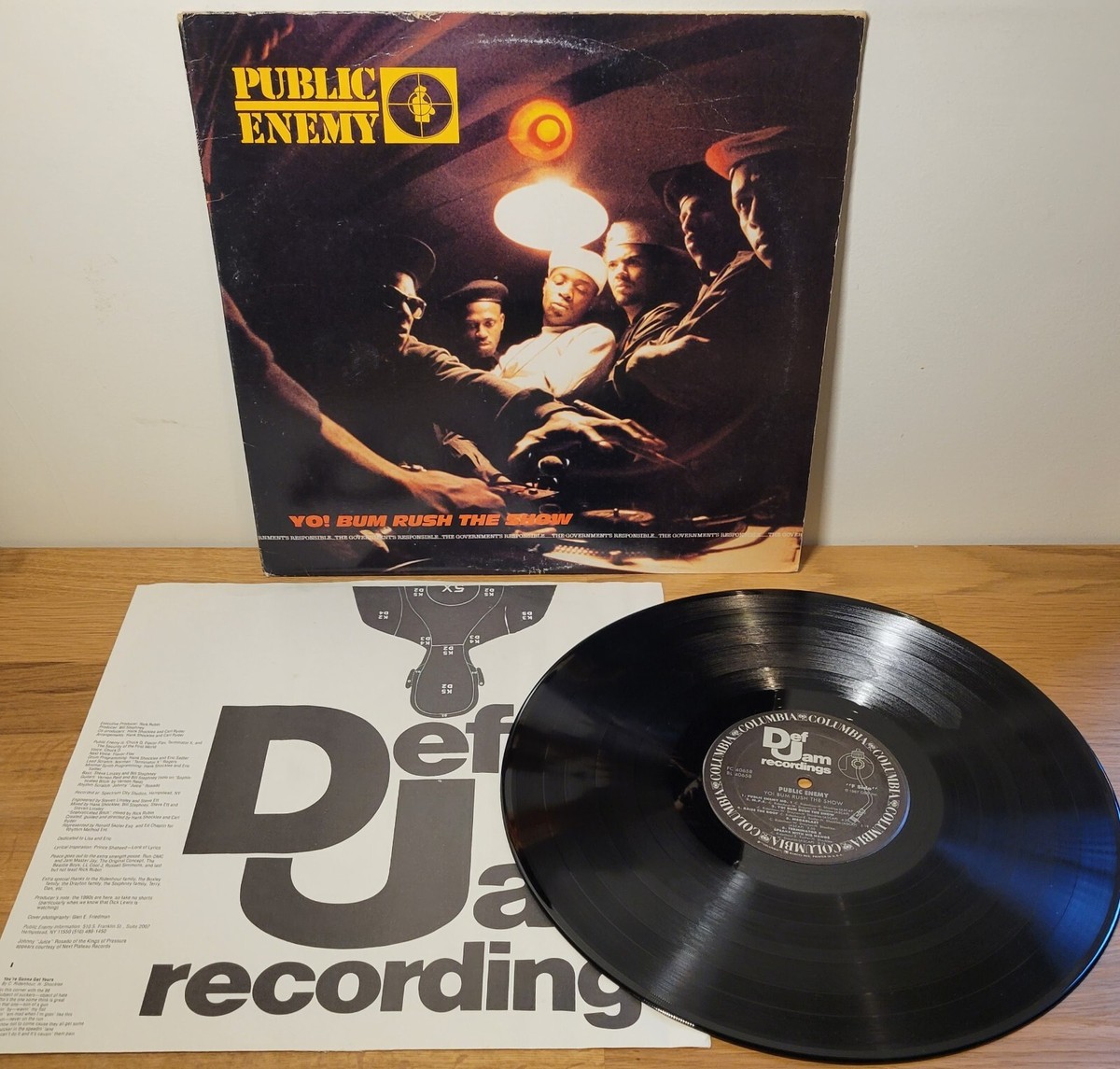 Public Enemy 1987 Gold Stamp Promo Def Jam Records w/ Inner Sleeve 