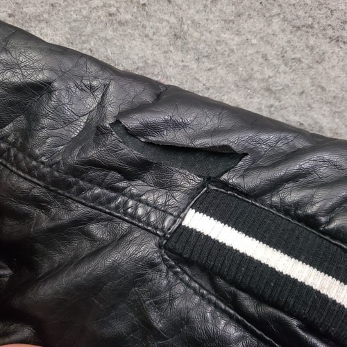 Chaqueta Charlotte Russe Mujer M Negra Bombardero Universitario Manga Larga Cremallera Cuero Sintético - Imagen 10 de 11