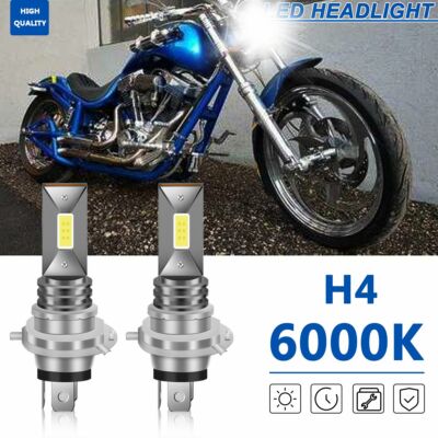 For Bourget's Bike Works Kruzer Python Retro LED Motorcycle Headlight White Bulb
