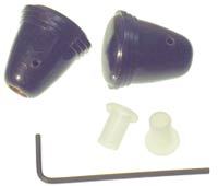 Radio Knobs (Pair), Black. VW Volkswagen Split Screen Camper Van