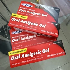 2- Iodent Oral Analgesic Maximum Strength Gel Toothache Canker Sores Gum Denture