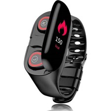 Stylish BT Watch Earbuds 2in1 Heart Rate Monitor Blood Pressure - iPhone Android
