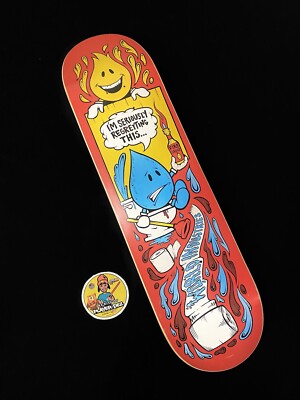 World Industries Wet Willy Regrets Hot Sauce  Skateboard Deck Flame Boy