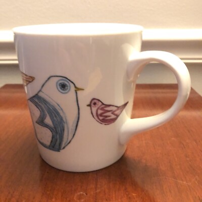 VGC Crate & Barrel "Early Bird" Coffee Mug Birds Design 16 oz | eBay