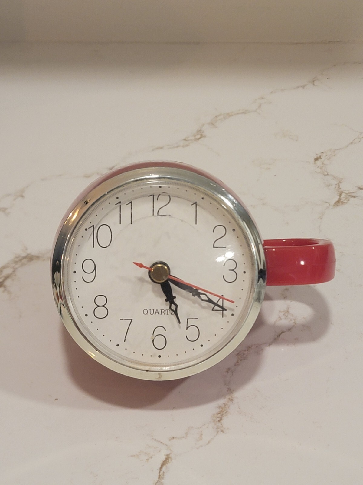 Promo Clock Carnation Cocoa Time Red Mug Red Plastic Advertising Samples