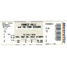 FRANKIE VALLI & THE FOUR SEASONS Concert Ticket Stub ST CHARLES MO 11/30/17 Rare