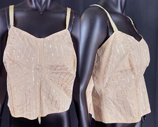 Vintage Bestform 1940s Pink Cotton Longline Brassiere Bra Top Camisole Size 48