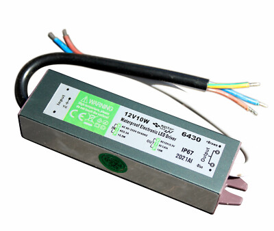 230 Volt / 12V Out Transformer Power Supply 10W Watt LED Halogen Driver IP 67 DC12V DC