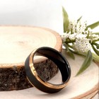 8mm Brushed Finish Polished Edges Band Two tone Black & Rose Gold Tungsten Ring — photo 3