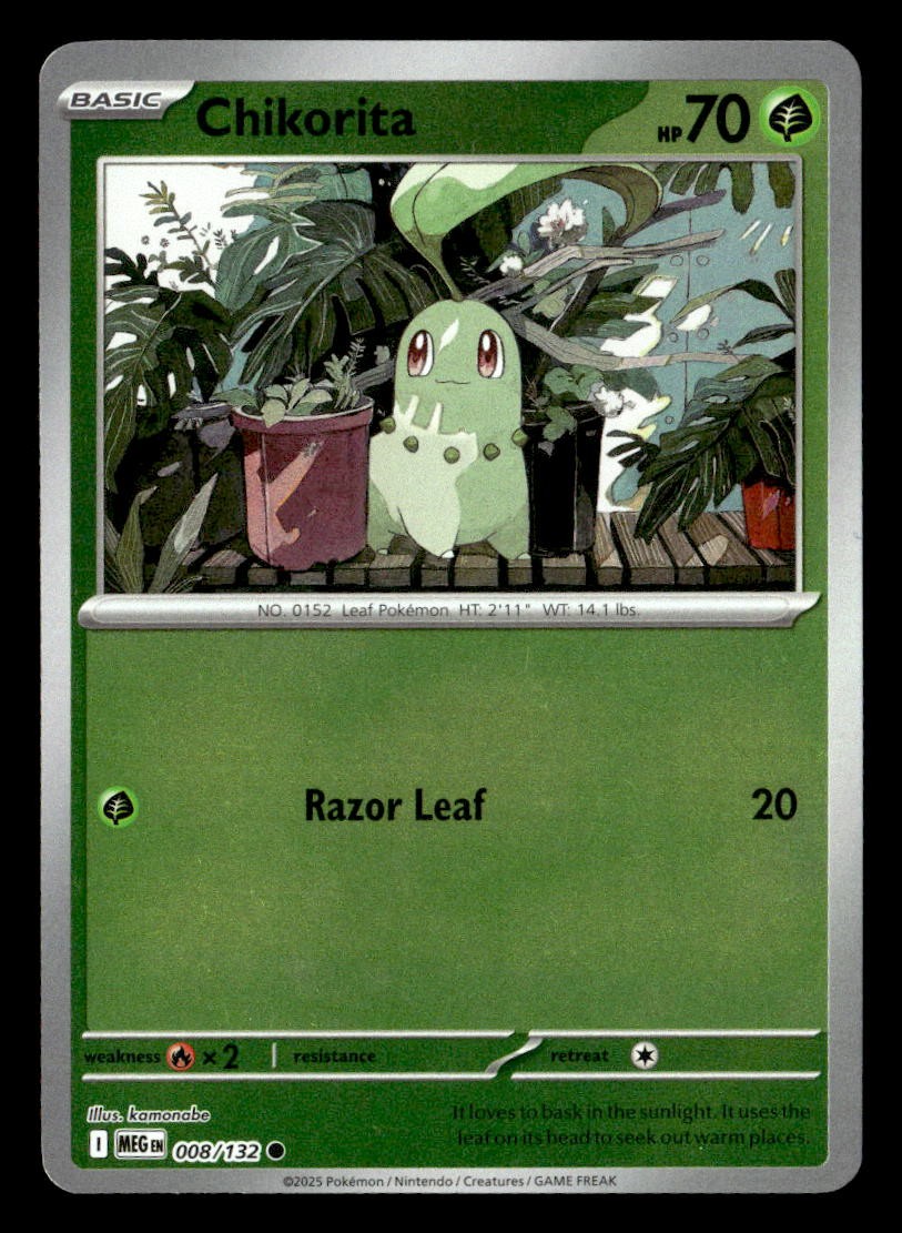 Pokemon Chikorita #008/132 tcg Near Mint or Better