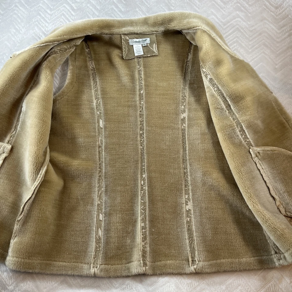 Chaleco Coldwater Creek para mujer XL tostado imitación gamuza piel cachemira usado en excelente estado Foto 4 de 4