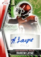 2022 SAGE #A-RL Raheem Layne Autographs Red