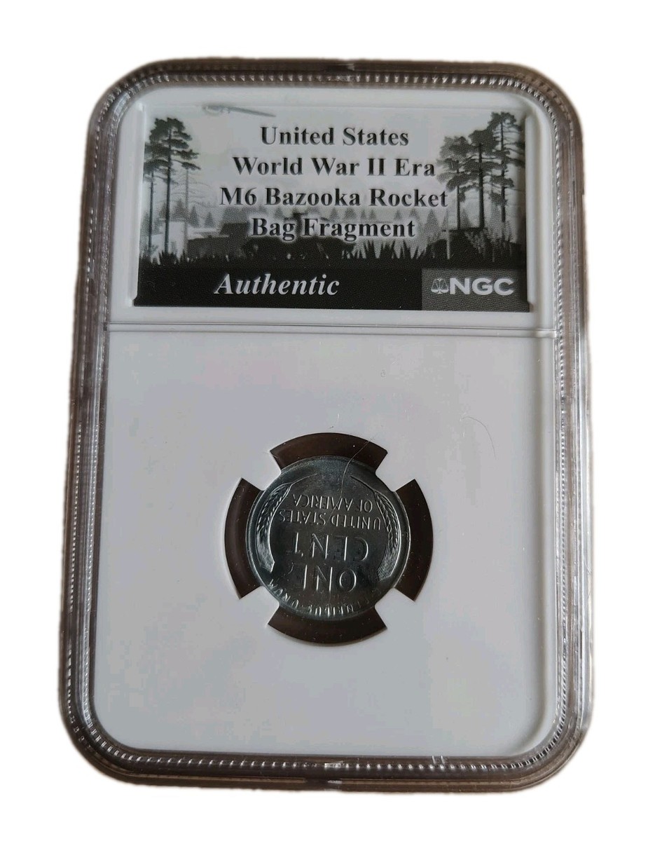 1943 Cent MS65 NGC World War II Era M6 Bazooka Rocket Bag Frag