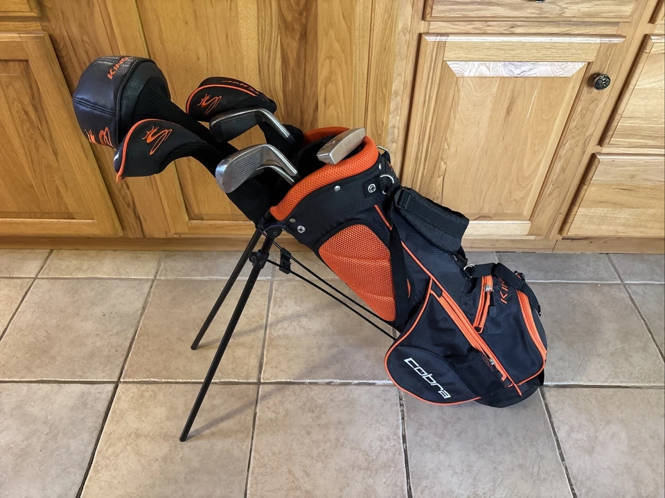LH Cobra King Junior JR Golf Set 7 Club Driver 3W 5H 7-9-SW Putter Stand Bag #K - Image 2 of 4