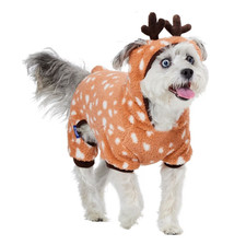 BNWT Plush Fleece Reindeer Holiday Pet Pajamas, Size M