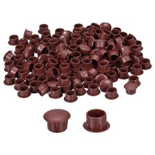 150Pcs Screw Hole Plugs, 10mm 3/8" Dia Plastic Button Plugs, Red Brown