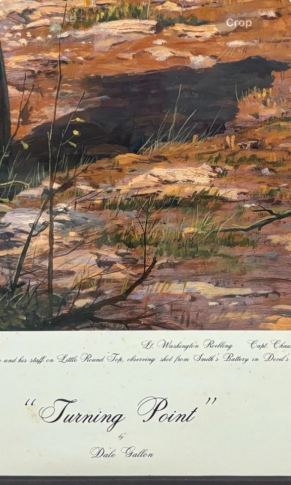 PUNTO DE INFLEXIÓN DALE GALÓN RARO 51/450 ENMARCADO FIRMADO IMPRESIÓN DE LA GUERRA CIVIL DE GETTYSBURG Foto 4 de 4