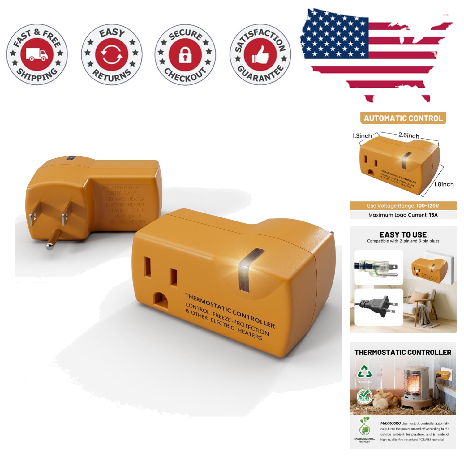 For Heating Devices - Operates Below 38&deg;f Automatically