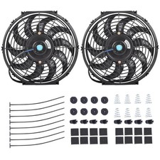 2pcs 12 Universal Slim Fan Push Pull Electric Radiator Cooling 12v Mount Kit