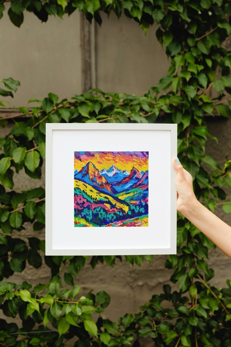 絵画 Art painting acrylic 50.50 Large Abstract Painting - Golden Static - 48x36 Inch Acrylic on