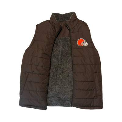 Cleveland Browns Reversible Vest- NFL Team Apparel - Brown & Gray Size L Tags On