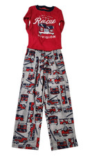 Carters Boys Sz 5 Fire Chief Rescue Division Pajama Set Red Grey Firetruck