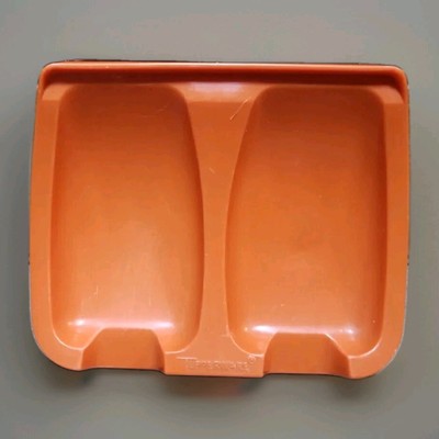 Tupperware Unique Double Spoon Rest #1226-4 Orange GC Pre-owned 