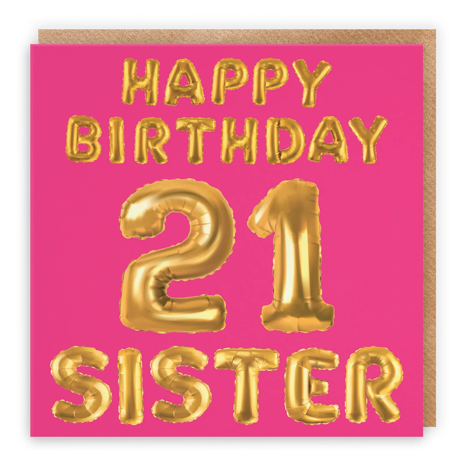 21st Sister Birthday Card Balloon