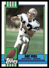 1990 Topps Dave Krieg Seattle Seahawks #338