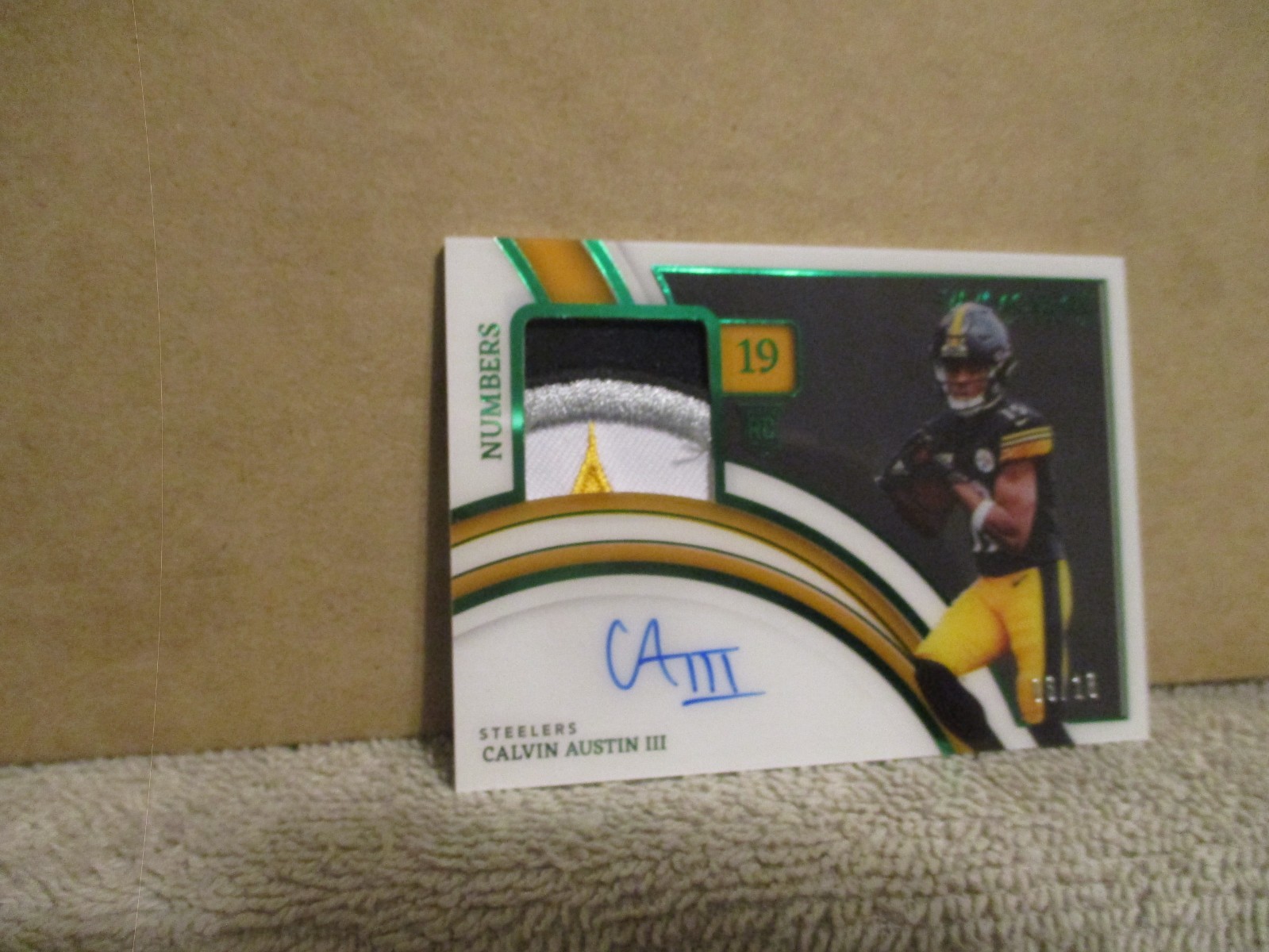 2022 IMMACULATE CALVIN AUSTIN III RC 4 COLOR STEELERS LOGO PATCH AUTO /18 INACAU view 4