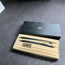 Vintage Cross Classic Black Pen Pencil Set 2501 w/ Original Box USA M20