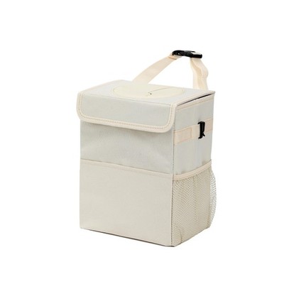 AOKJOY Car Garbage can with lid Leak Proof Vehicle Trash Can 3 Storage Pocket...