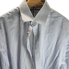 Charles Tyrwhitt Mens Classic Fit Non-Iron Grid Button Up Dress Shirt White 16.5