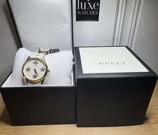 Gucci YA1264096 G-Timeless 38MM Women's Two-Tone Leather Watch