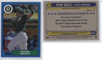 2017 Topps Silver Pack 1987 Design Chrome Blue /115 Ryon Healy #87-RH Rookie RC