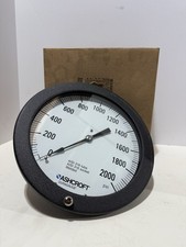 ASHCROFT 1377 SS Duragauge Pressure Gauge Size 8-1/2  0-2000PSI NEW OPENED BOX
