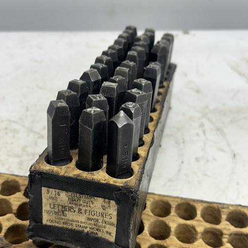 Young Bros. 36 pc steel stamp 3/16 Letters and Fig set