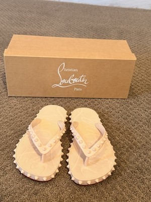 Louboutin Loubi Flip Flop Donna Flat Lilac In Box Size 34, US 4, Fits like US 5