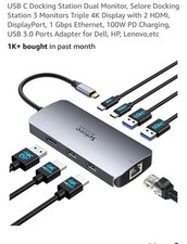USB C Docking Station Dual Monitor, Selore Docking Station 3 Monitors Triple ...