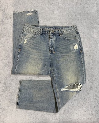 KSUBI Anti K Throw Bak Trash Men s 38x31 Relaxed Straight Fit Dusty Wash Denim