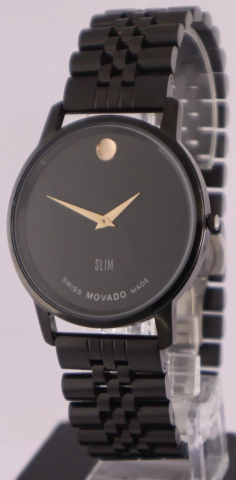 Reloj Casual MOVADO Cuarzo Todo Negro Trabajo Hombre "Keep Good Time" Banda Acero Foto 3 de 4