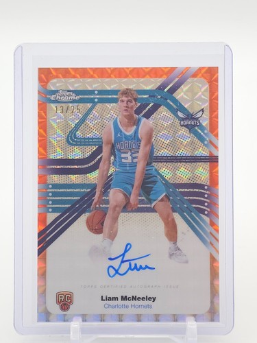 LIAM MCNEELEY 2025-26 TOPPS CHROME NEXT STOP AUTO ORANGE GEOMETRIC /25 Q1300